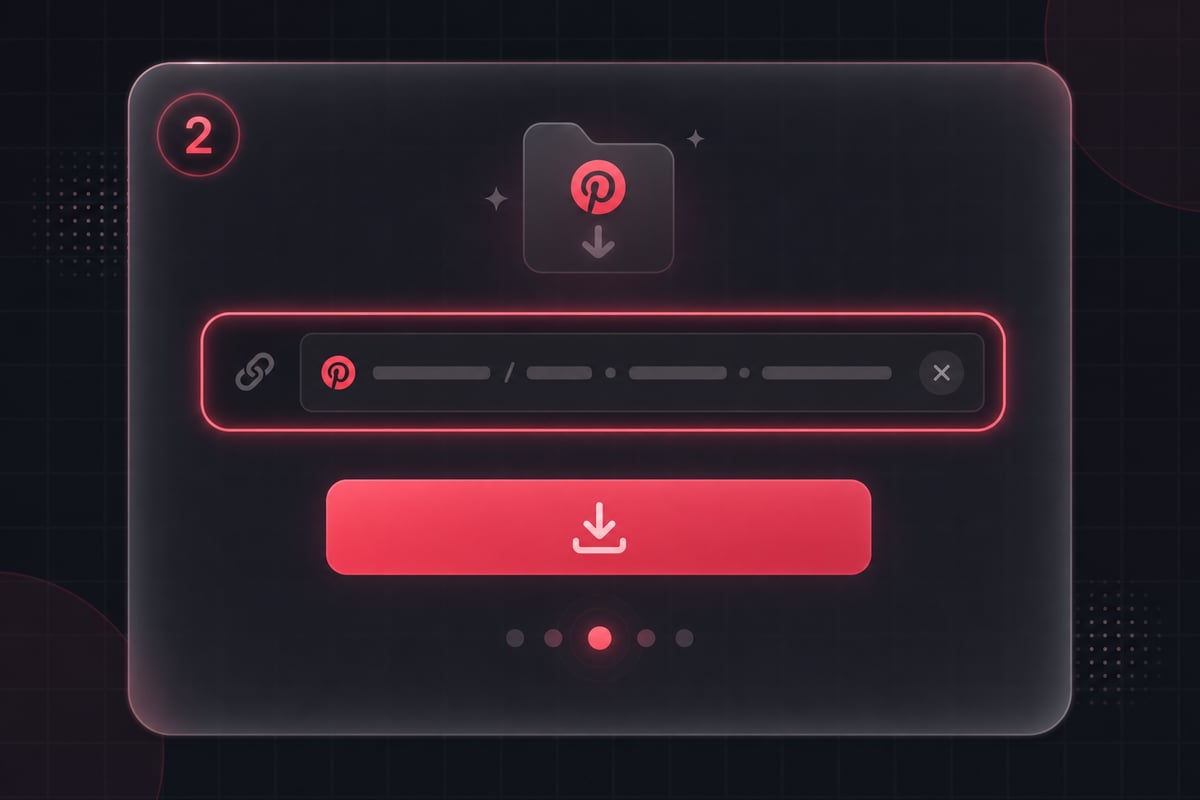چسباندن لینک در پینتفا و کلیک دانلود